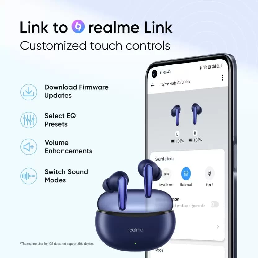 هندزفری بی‌ سیم ریلمی مدل Realme Buds Air 3 Neo — تصویر ۳