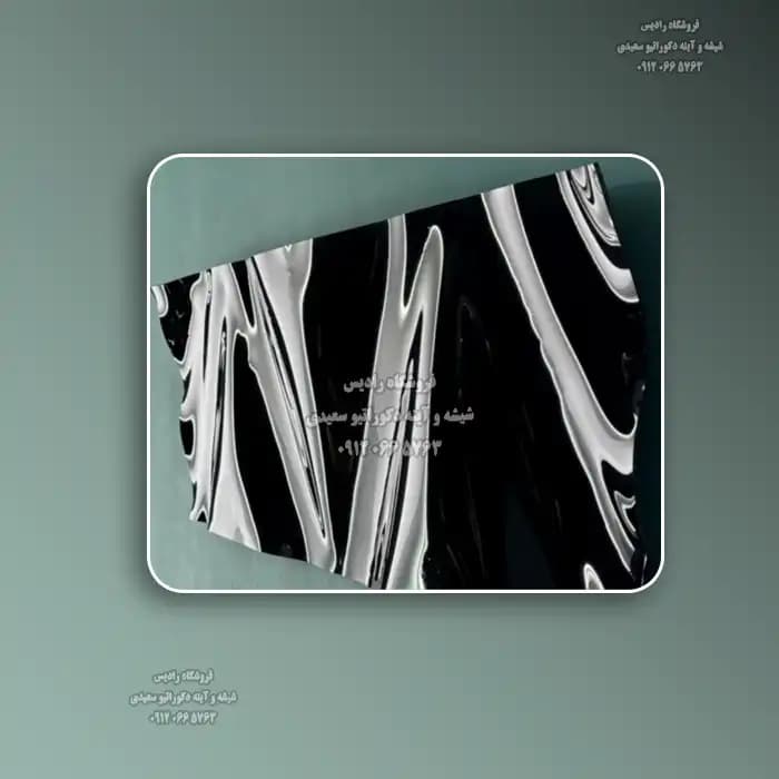 آینه دیواری دست ساز مدل V ( فریم برجسته – سه بعدی )