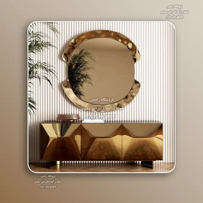 آینه دیواری دست ساز مدل آیارا ( فریم برجسته – سه بعدی ) — تصویر ۲
