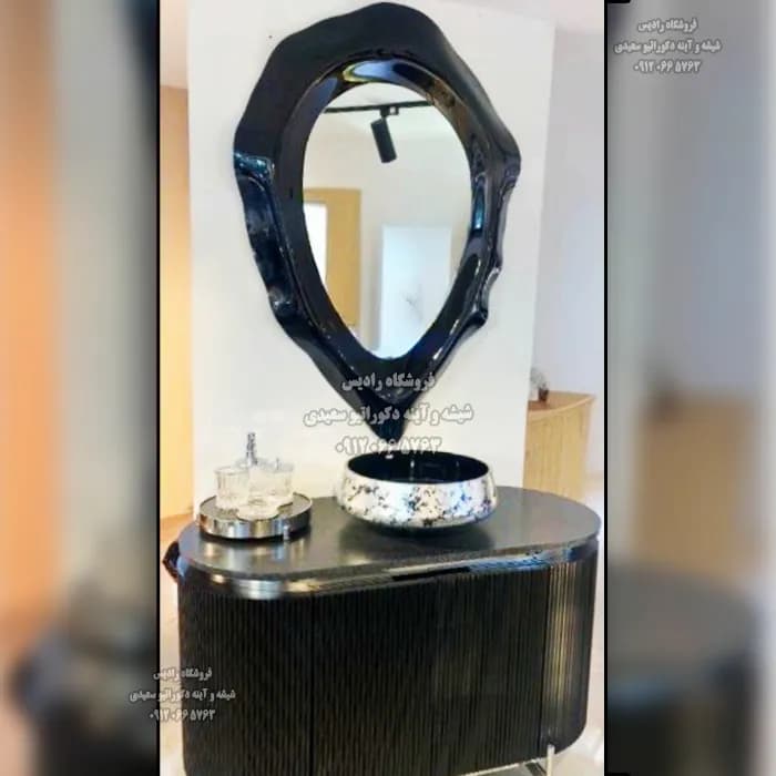 آینه دیواری دست ساز مدل اشک ( فریم برجسته – سه بعدی ) — تصویر ۲