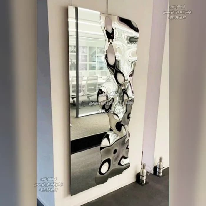 آینه قدی دست ساز مواج سه بعدی مدل نیمه کریستال — تصویر ۲