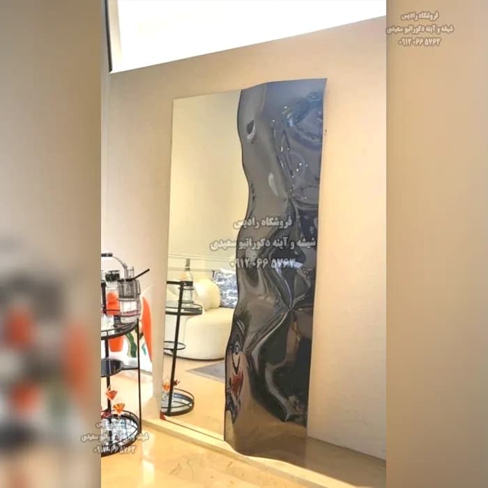 آینه قدی دست ساز مواج سه بعدی مدل نیمه کریستال — تصویر ۳
