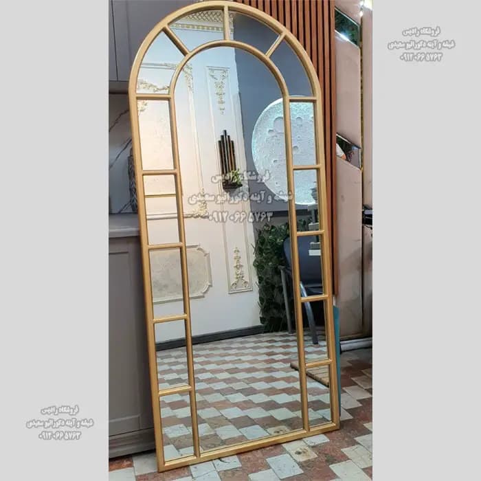 آینه قدی گنبدی شبکه‌ای ( فریم چوبی – MDF )