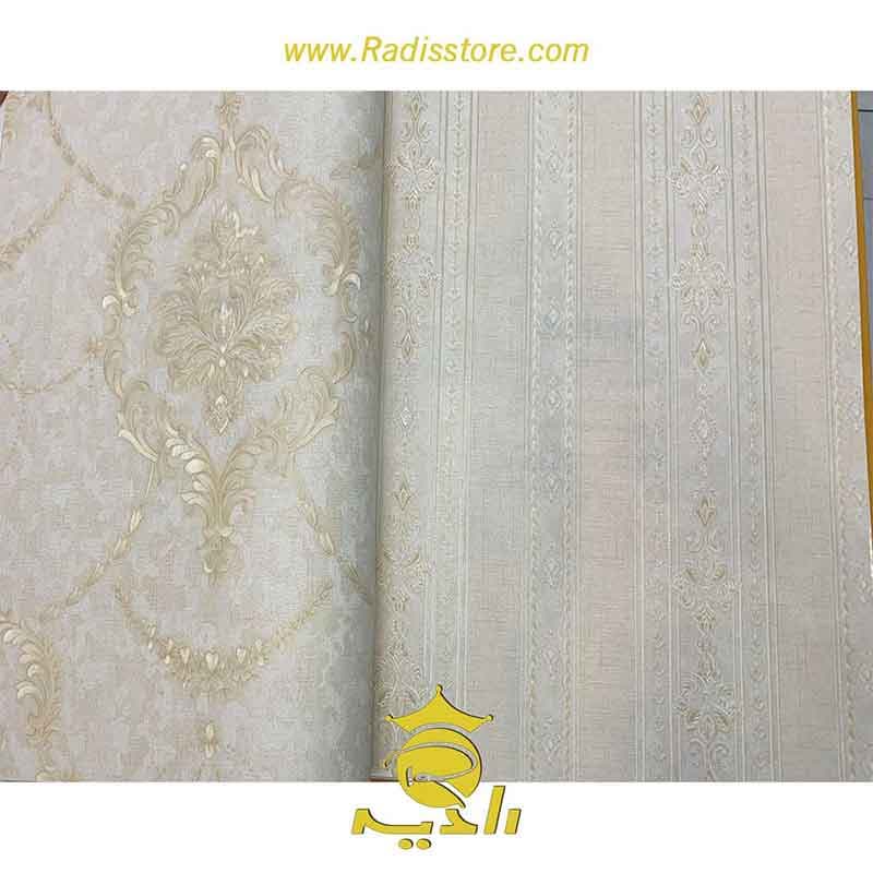 کاغذ دیواری پذیرایی طرح داماسک کد 17038 — تصویر ۲