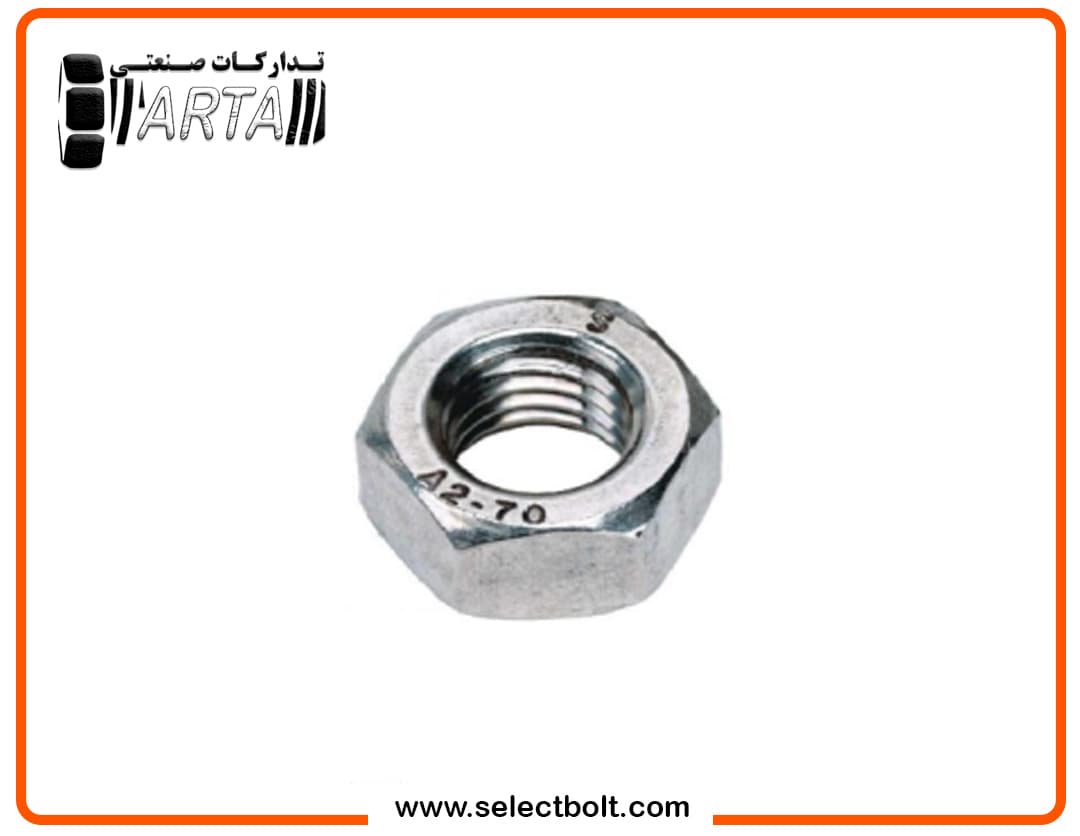 مهره استیل 304 سایز 22 (M22) | کیفیت بالا، طول عمر زیاد، استاندارد صنعتی