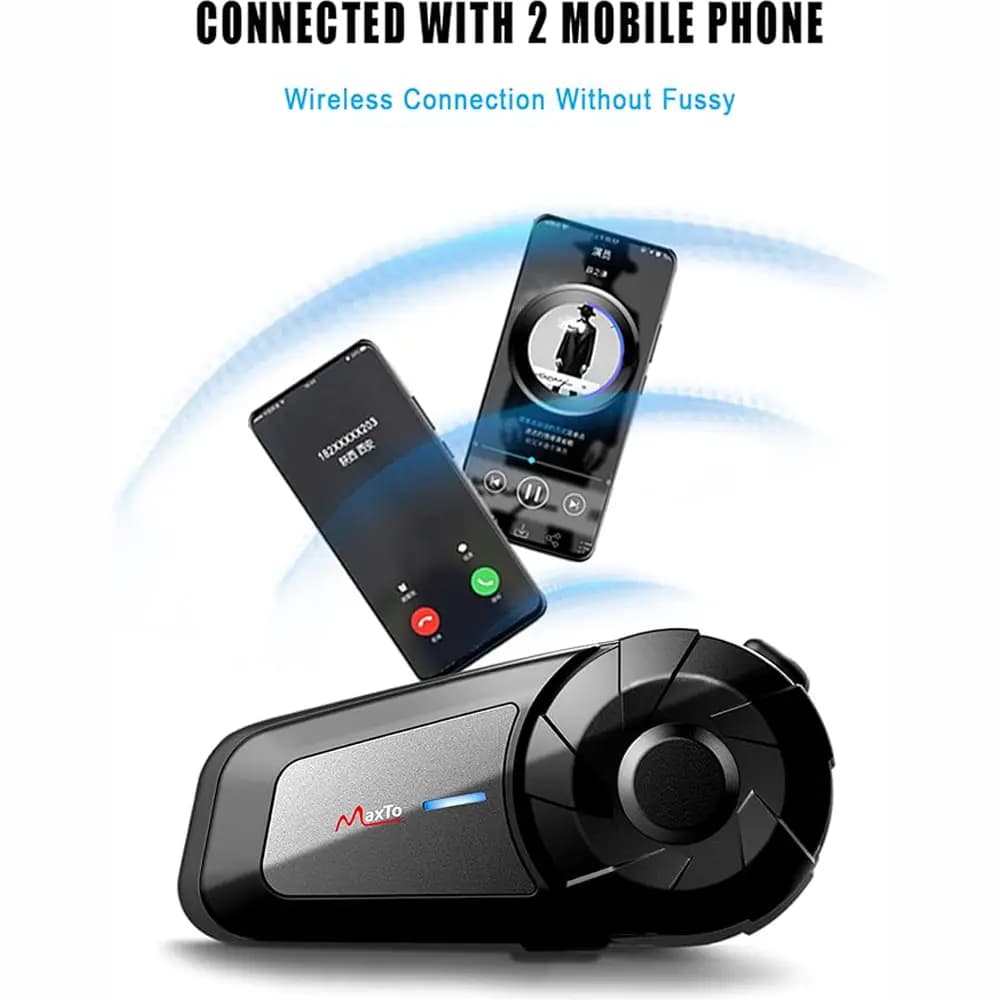 بلوتوث و اینترکام کلاه کاسکت مکس‌تو MAXTO مدل MX1 — تصویر ۴