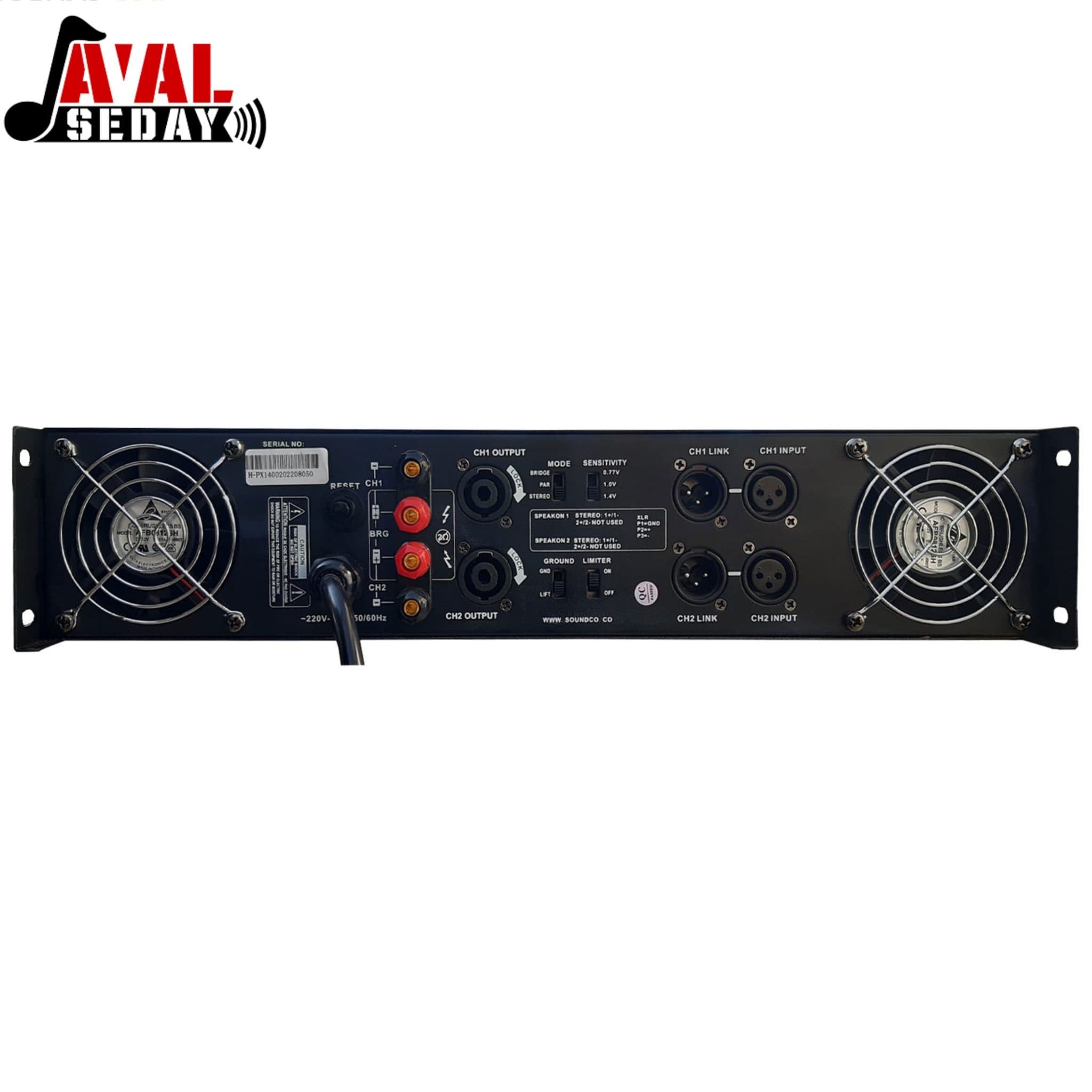 پاور آمپلی فایر ساندکو SOUNDCO_px-1400 — تصویر ۲