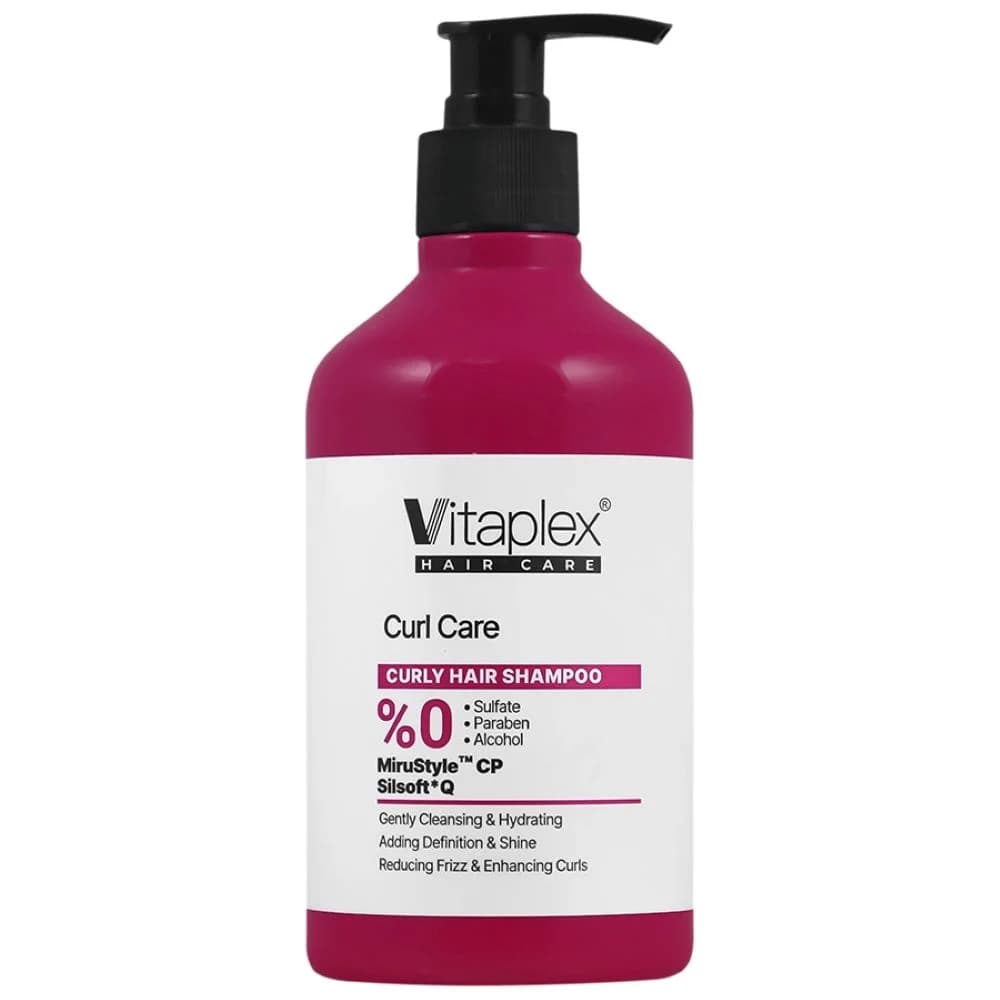 شامپو فاقد سولفات مناسب موهای فر ویتاپلکس مدل Curly Care حجم 500 میلی‌لیتر