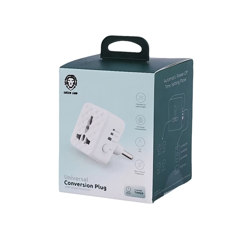 تبدیل 3 به 2 تایمر‌دار Universal Conversion Plug G1 گرین لاین (سفید) — تصویر ۲
