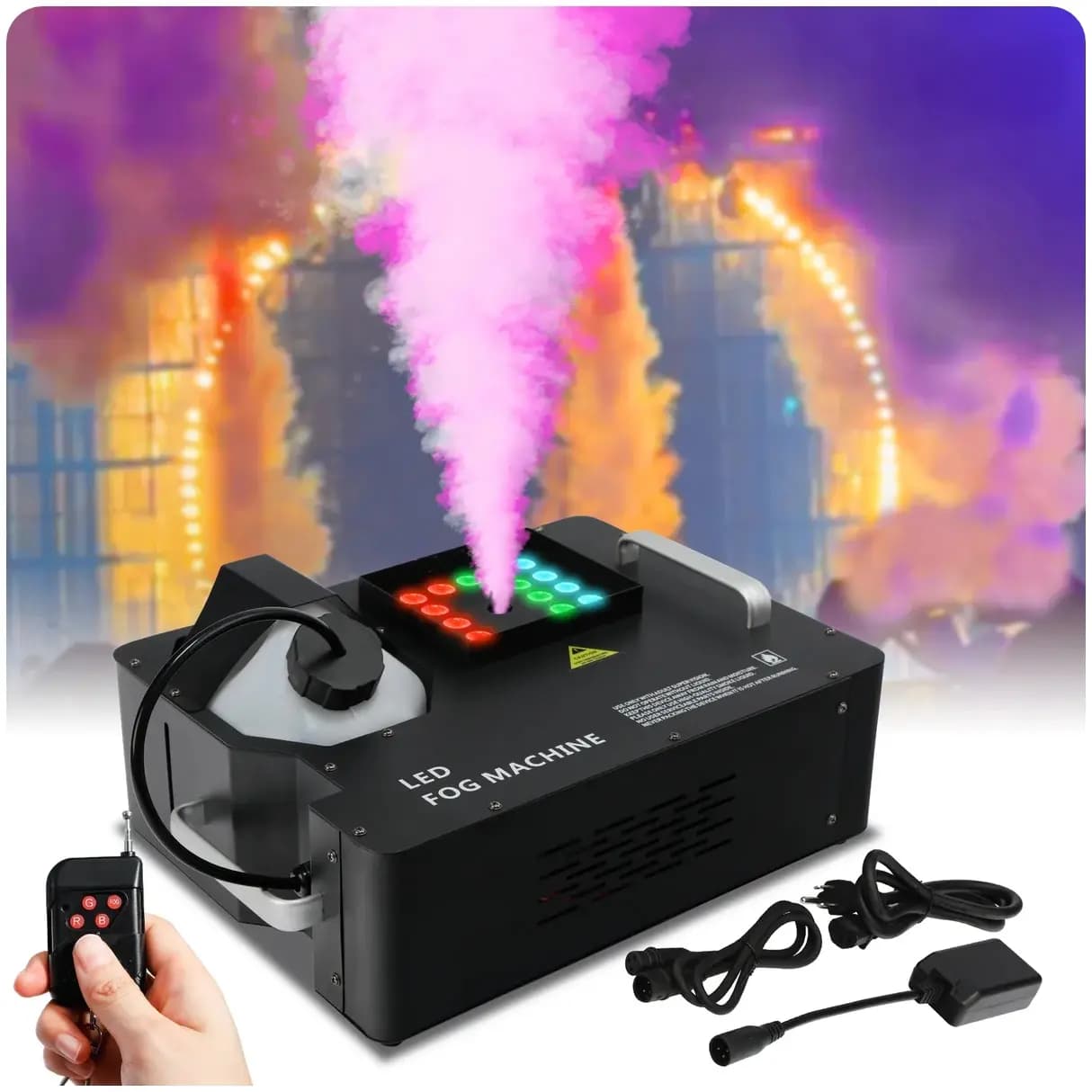 مه ساز بخار 1500w وات LEDفولکالر MTS — تصویر ۵