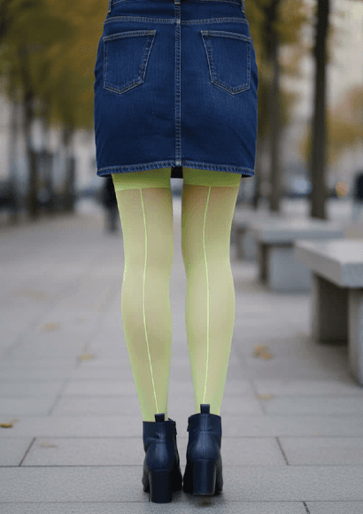 جوراب پشت خط دارشیشه ای بالا زانو — تصویر ۲