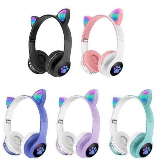 هدفون بلوتوثی گربه‌ای MZ023 با نور RGB | طراحی Cat Ear