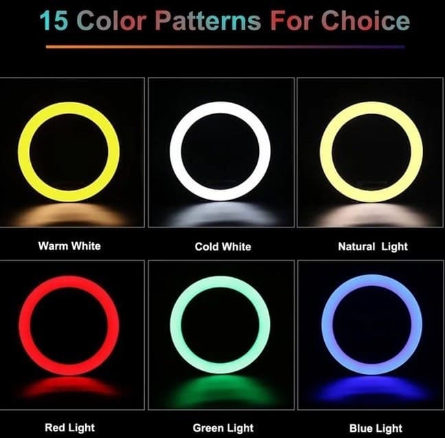 رینگ لایت MJ33-RGB به همراه پایه مناسب تا ارتفاع ۲ متر — تصویر ۲