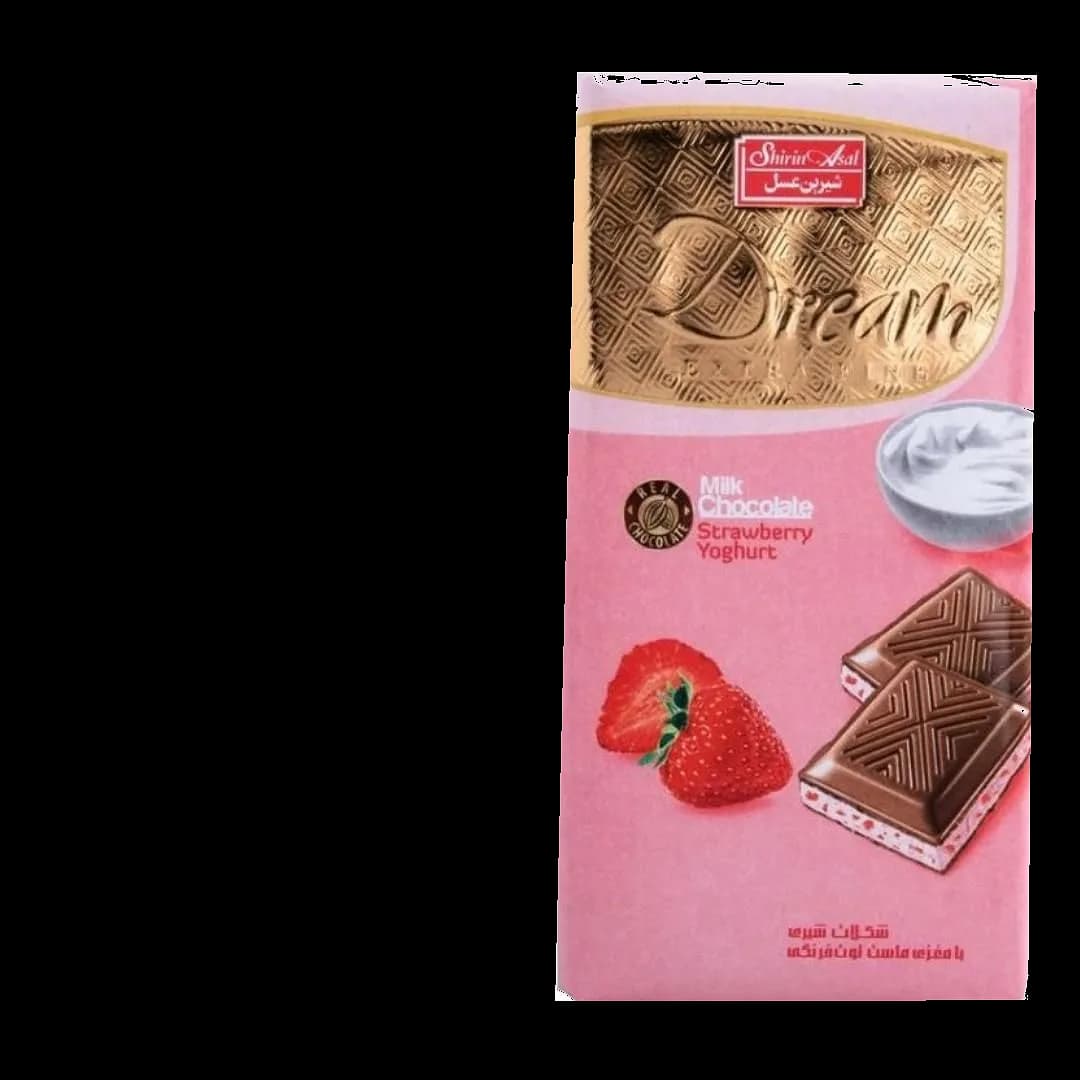 شکلات تابلت شیری مغز دار توت فرنگی 100گ