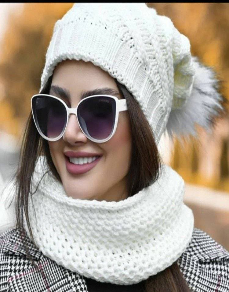 کلاه تک شیطونی بافت زنانه خزدار (کد: 3783) — تصویر ۳