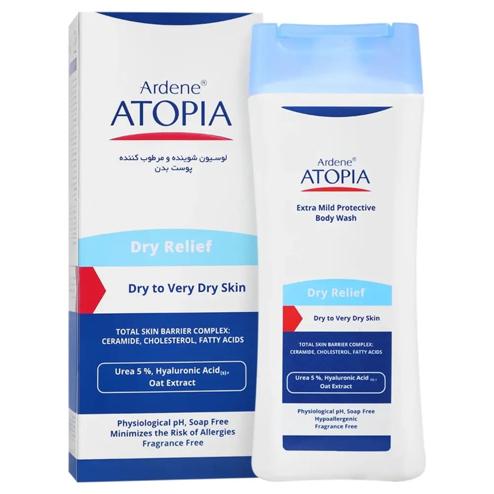 لوسیون شوینده و مرطوب کننده بدن آتوپیا آردن Dry Relief مناسب پوست های خشک و خیلی خشک 250 میلی لیتر