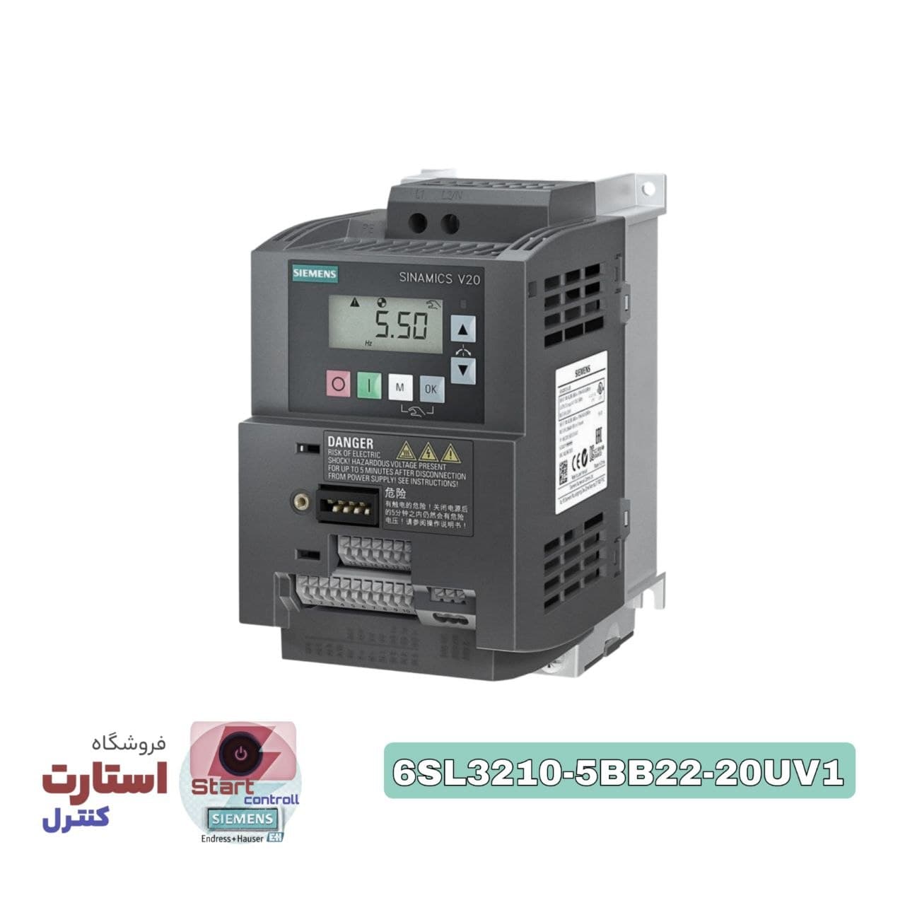 درایو 2.2 کیلو وات 1فاز | 6SL3210-5BB22-2UV1 SIEMENS | v20