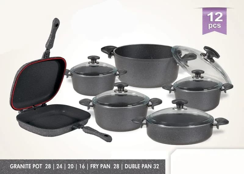 سرویس پخت و پز 12 پارچه پی ام تی PMT طوسی