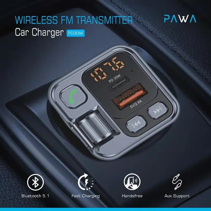 شارژر فندکی خودرو پاوا مدل PD30W ظرفیت ۳۰ وات — تصویر ۳