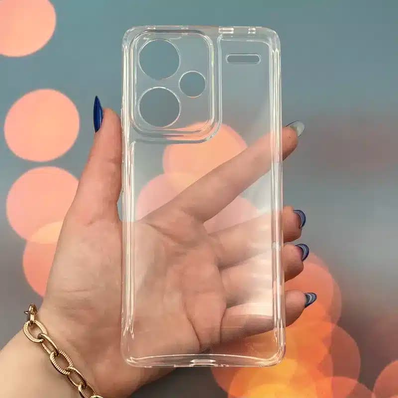 کاور شارک قاب مدل ژله ای شفاف مناسب برای گوشی موبایل شیائومی Redmi Note 13 Pro Plus
