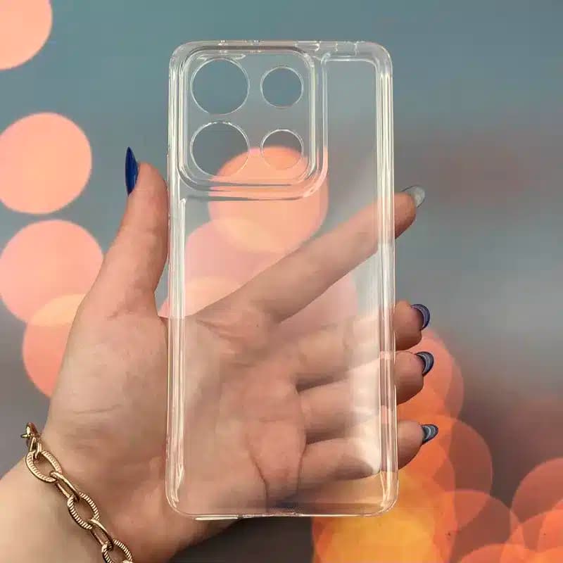 کاور شارک قاب مدل ژله ای شفاف مناسب برای گوشی موبایل شیائومی Redmi Note 13 Pro 5G / Poco X6