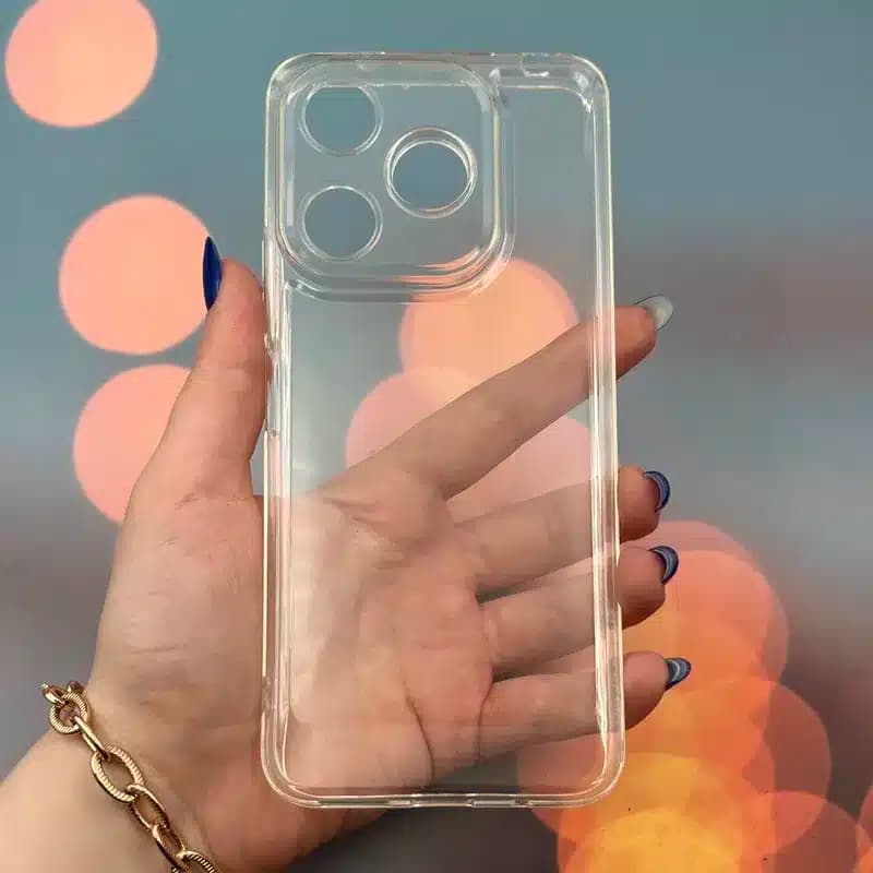 کاور شارک قاب مدل ژله ای شفاف مناسب برای گوشی موبایل شیائومی Redmi 13 / Redmi 13X / Poco M6 4G