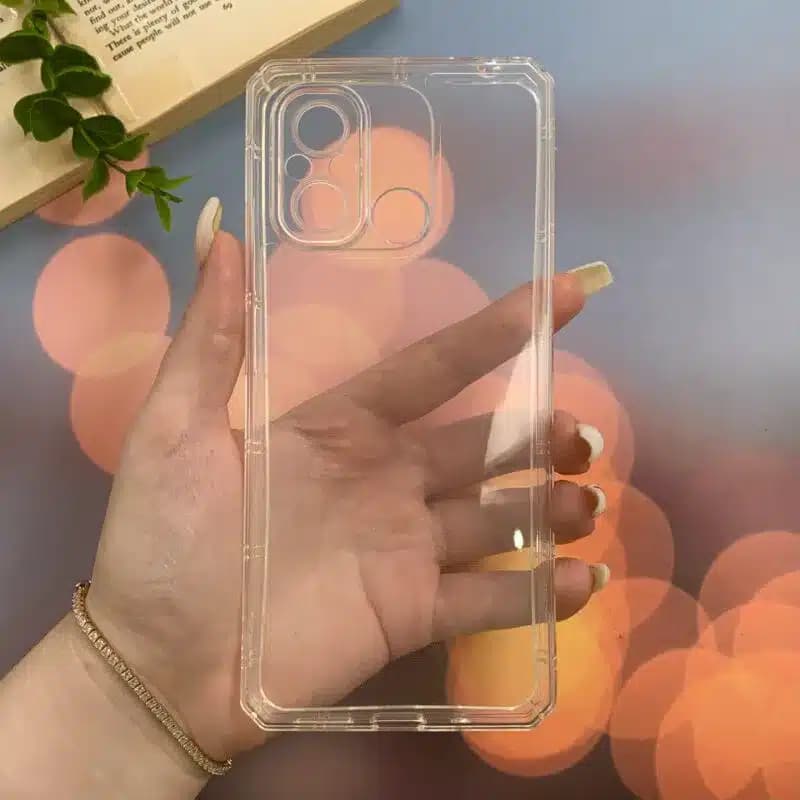 کاور شارک قاب مدل ژله ای شفاف مناسب برای گوشی موبایل شیائومی Redmi 12C / Redmi 11A / Poco C55