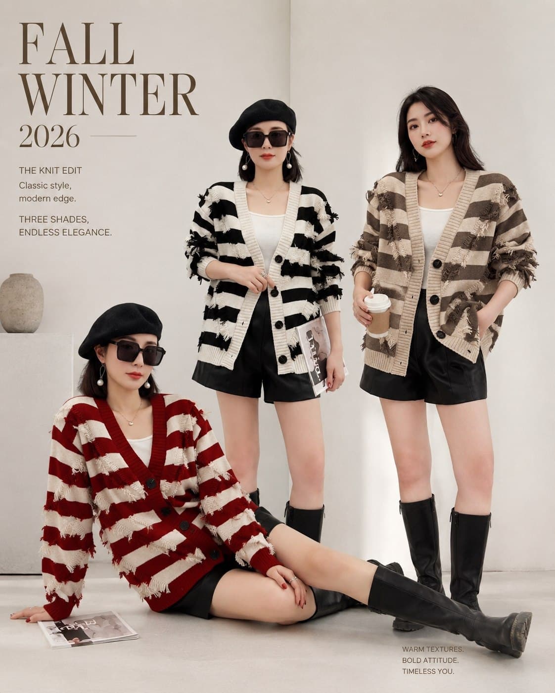 بافت جلو دکمه راه راه — تصویر ۳