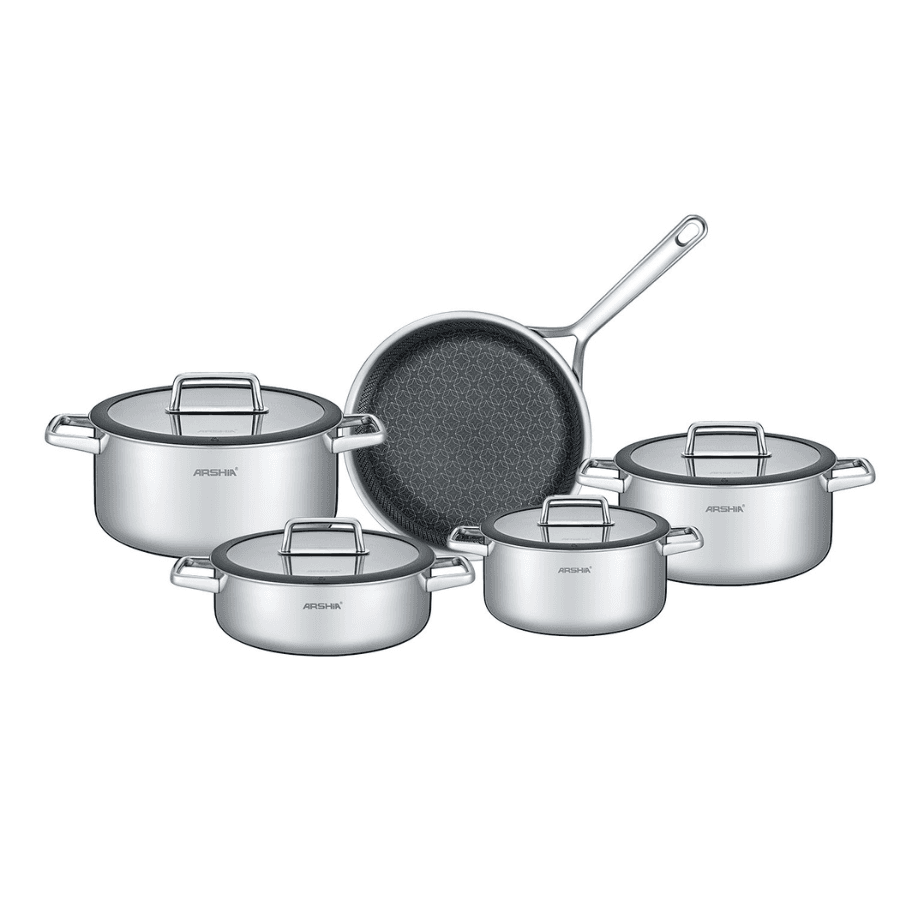 سرویس قابلمه 9 پارچ استیل لیزری عرشیا مدل SS050-3543