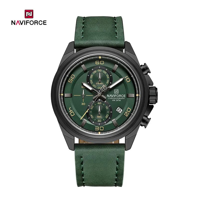 ساعت مچی مردانه نوی‌فورس (Naviforce) nf8075 اورجینال کرنوگراف | بند چرمی کلاسیک | کد 336 — تصویر ۷