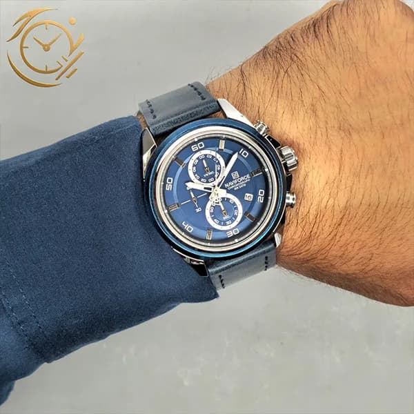 ساعت مچی مردانه نوی‌فورس (Naviforce) nf8075 اورجینال کرنوگراف | بند چرمی کلاسیک | کد 336 — تصویر ۱۲