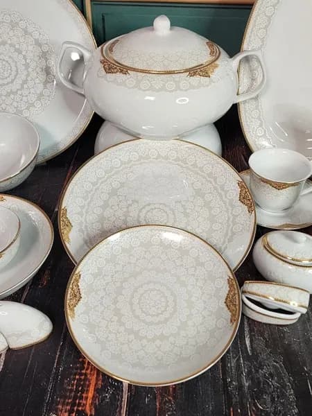 سرویس چینی پردیس طرح ابرا طلایی 918b قالب هرمس — تصویر ۵