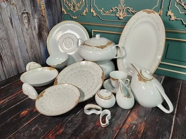 سرویس چینی پردیس طرح ابرا طلایی 918b قالب هرمس — تصویر ۶