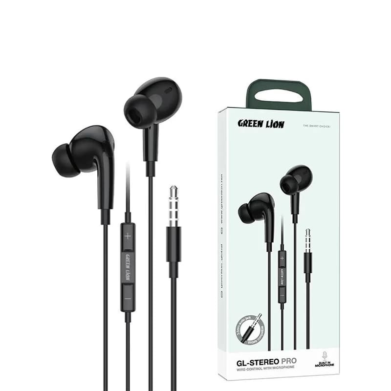 هندزفری سیمی گرین لاین STEREO PRO (مشکی) — تصویر ۲
