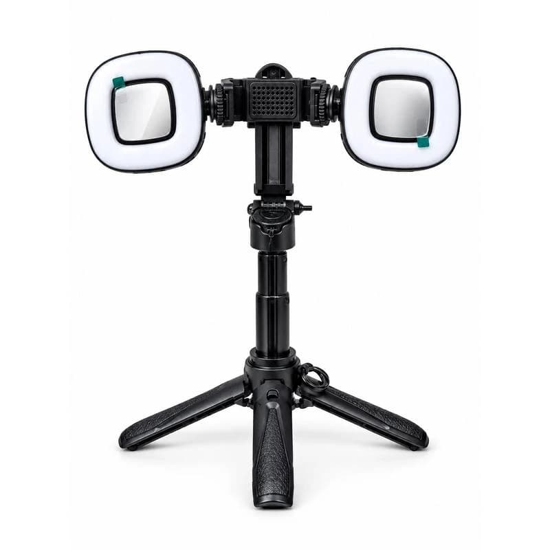 مینی سه پایه و گریپ نگهدارنده موبایل مدل P15 Mini Grip Quadripod به همراه رینگ لایت H-Lamp 360° کد 1382 — تصویر ۲