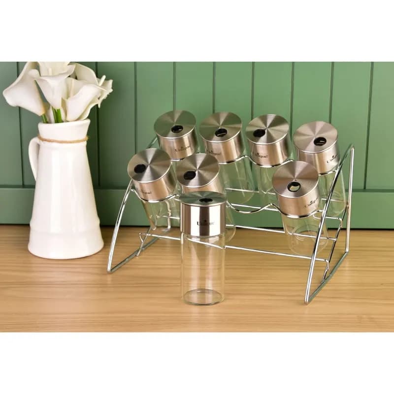 ست جا ادویه 8 پارچه یونیک کد 1632 به همراه استند — تصویر ۴