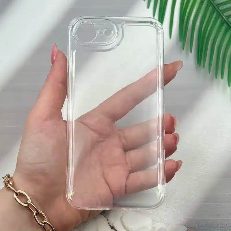 کاور شارک قاب مدل ژله ای شفاف مناسب برای گوشی موبایل اپل Iphone 16e