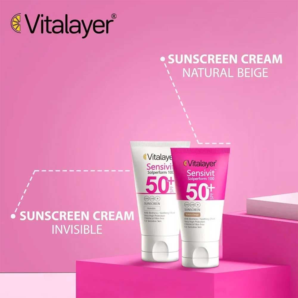 فلوئید ضدآفتاب ویتالیر مدل SensiVit SPF50 بی‌رنگ — تصویر ۳