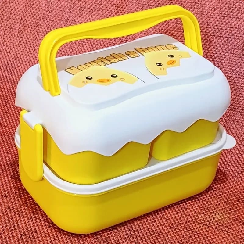 ظرف غذا پلاستیکی دو طبقه وارداتی طرح جوجه