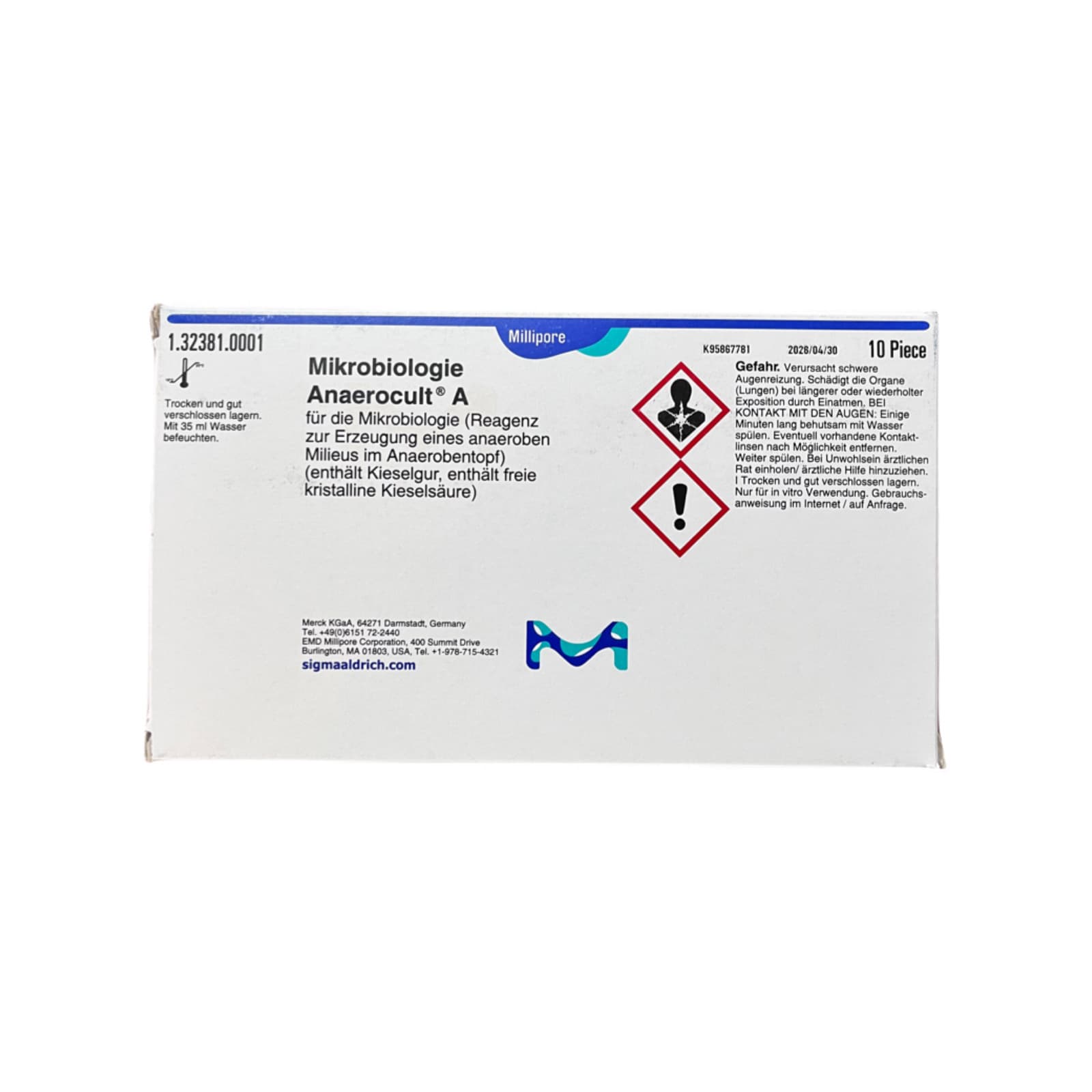 Microbiologie Anaerocult A ( گاز پک A مرک کد 132381 )