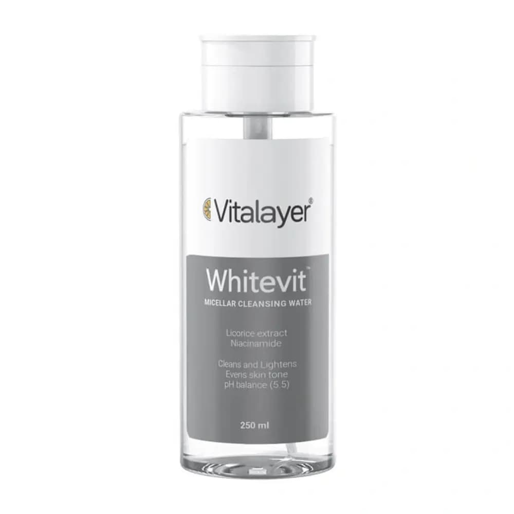 میسلار واتر ویتالیر مدل Whitevit مخصوص انواع پوست حجم ۲۵۰ میلی‌لیتر
