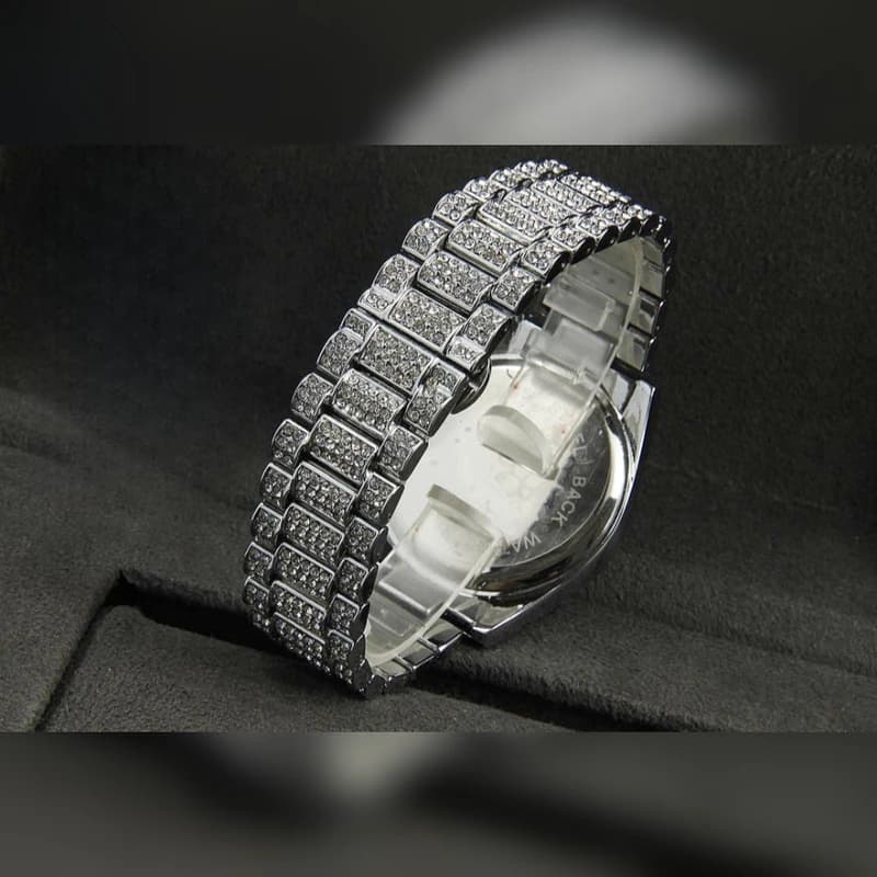 ساعت مچی زنانه رولکس (Rolex) – مدل فول نگین تقویم‌دار | کد 95 — تصویر ۵