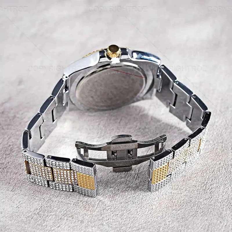 ساعت مچی زنانه رولکس (Rolex) – مدل فول نگین تقویم‌دار | کد 95 — تصویر ۸