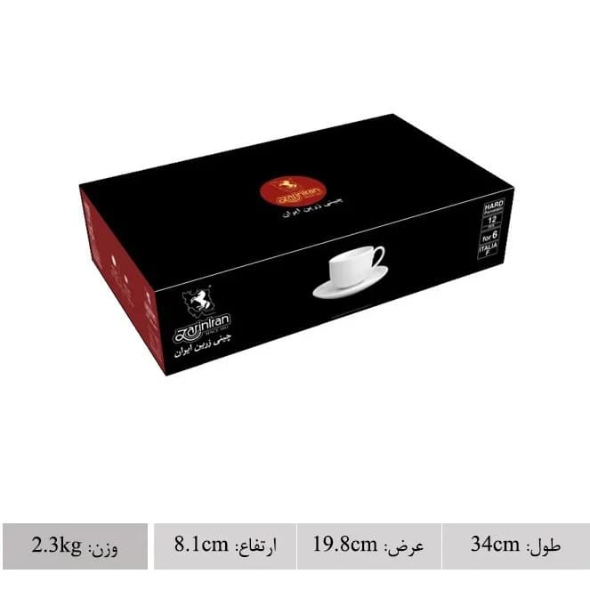 فنجان و نعلبکی سری ایتالیا اف مدل پالادیوم چینی زرین 12 پارچه — تصویر ۲