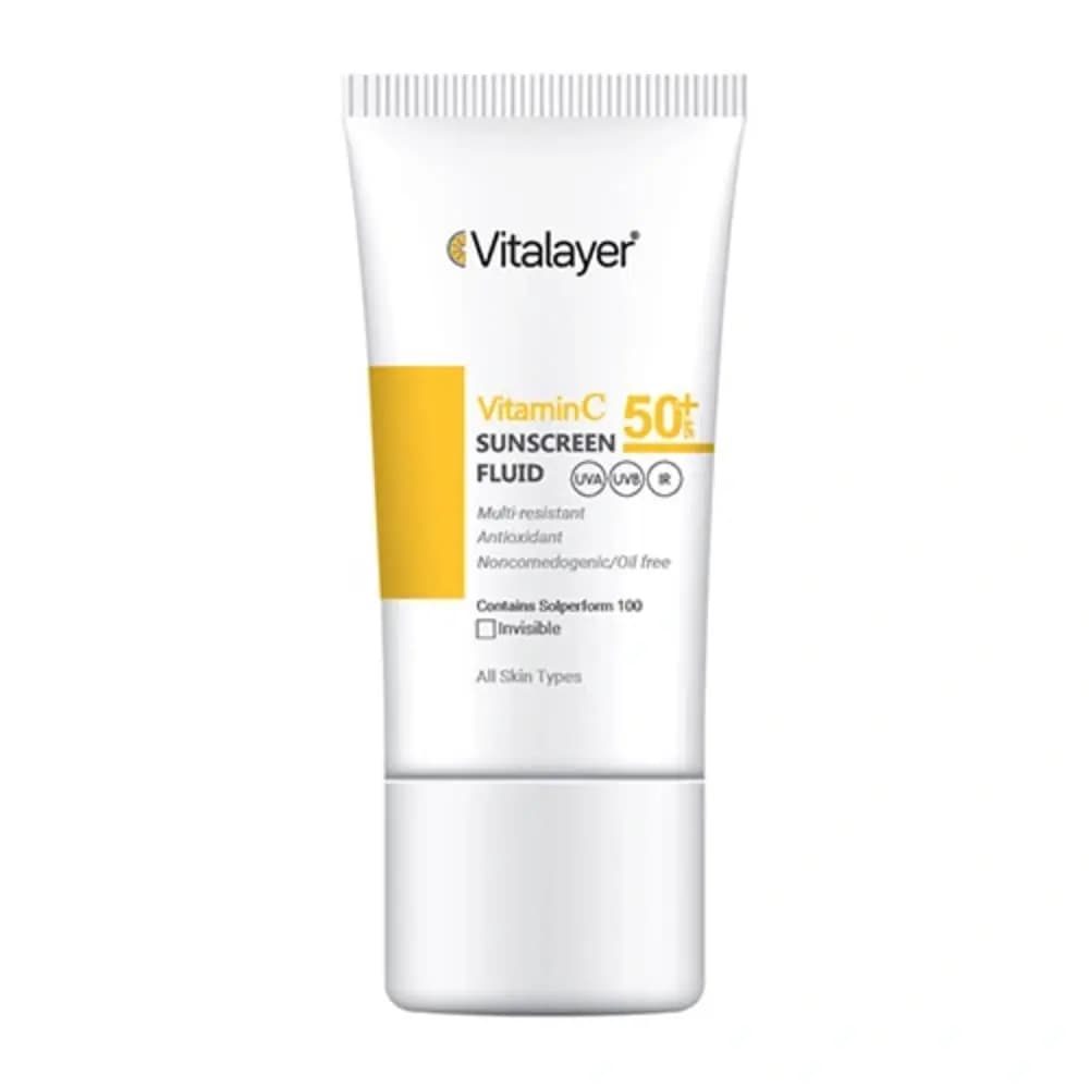 فلوئید ضد آفتاب ویتالیر مدل Vitamin C SPF50 حجم ۴۰ میلی‌لیتر