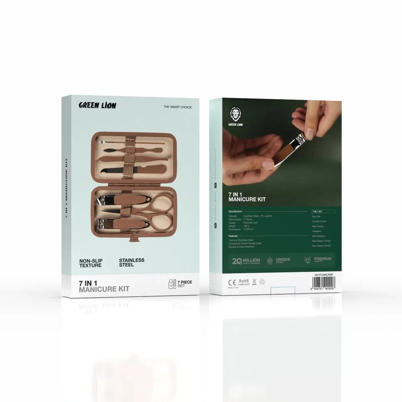 کیت مانیکور 7 کاره گرین لاین مدل Green Lion 7 in 1 Manicure Kit کد 1085