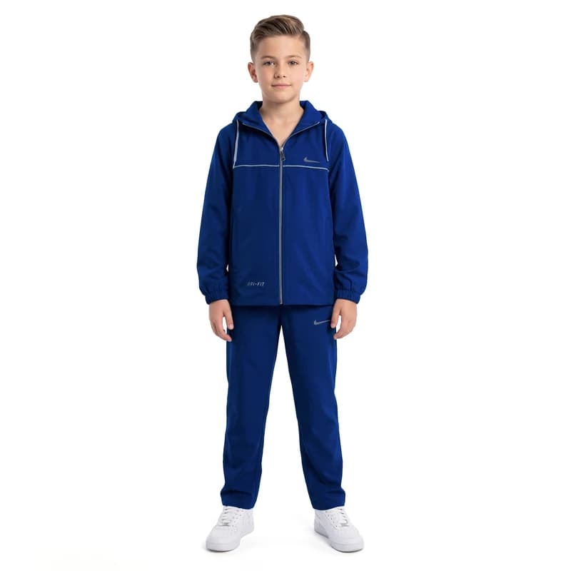 ست گرمکن شلوار بچه گانه آیرو نایک DRI FIT آبی — تصویر ۲