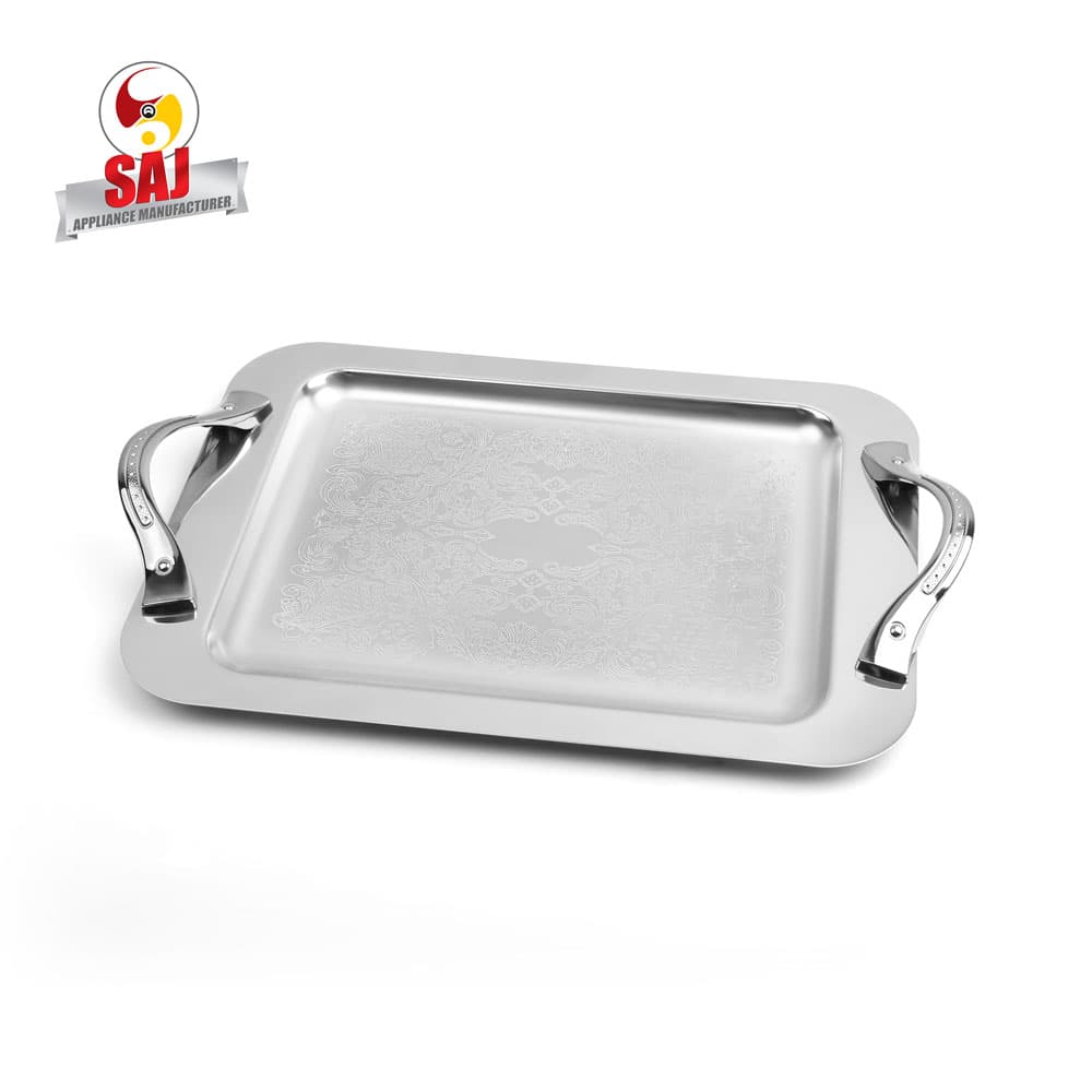 سینی استیل مستطیل کوچک کروم 1268C — تصویر ۲