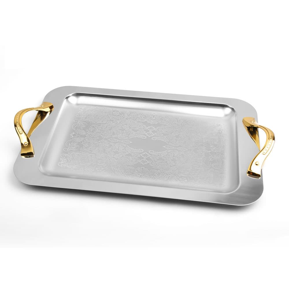 سینی استیل مستطیل بزرگ طلایی -1168G — تصویر ۲