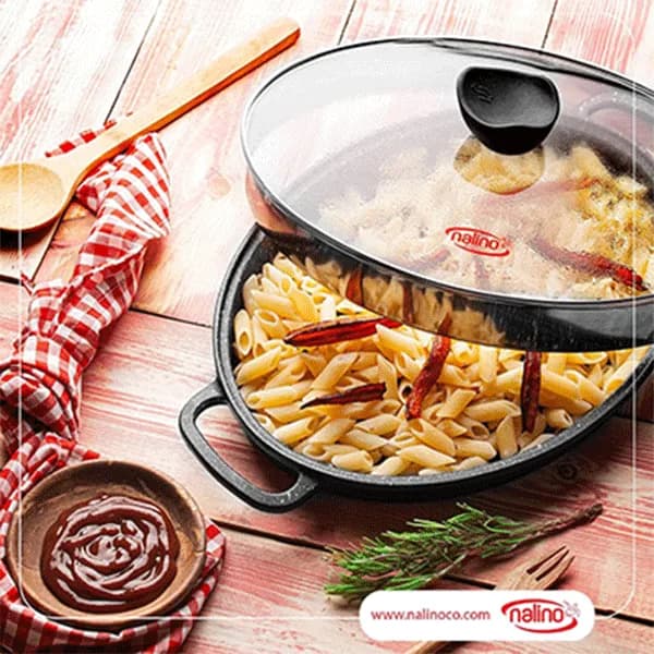 تابه چدنی بیضی درب دار نالینو — تصویر ۷